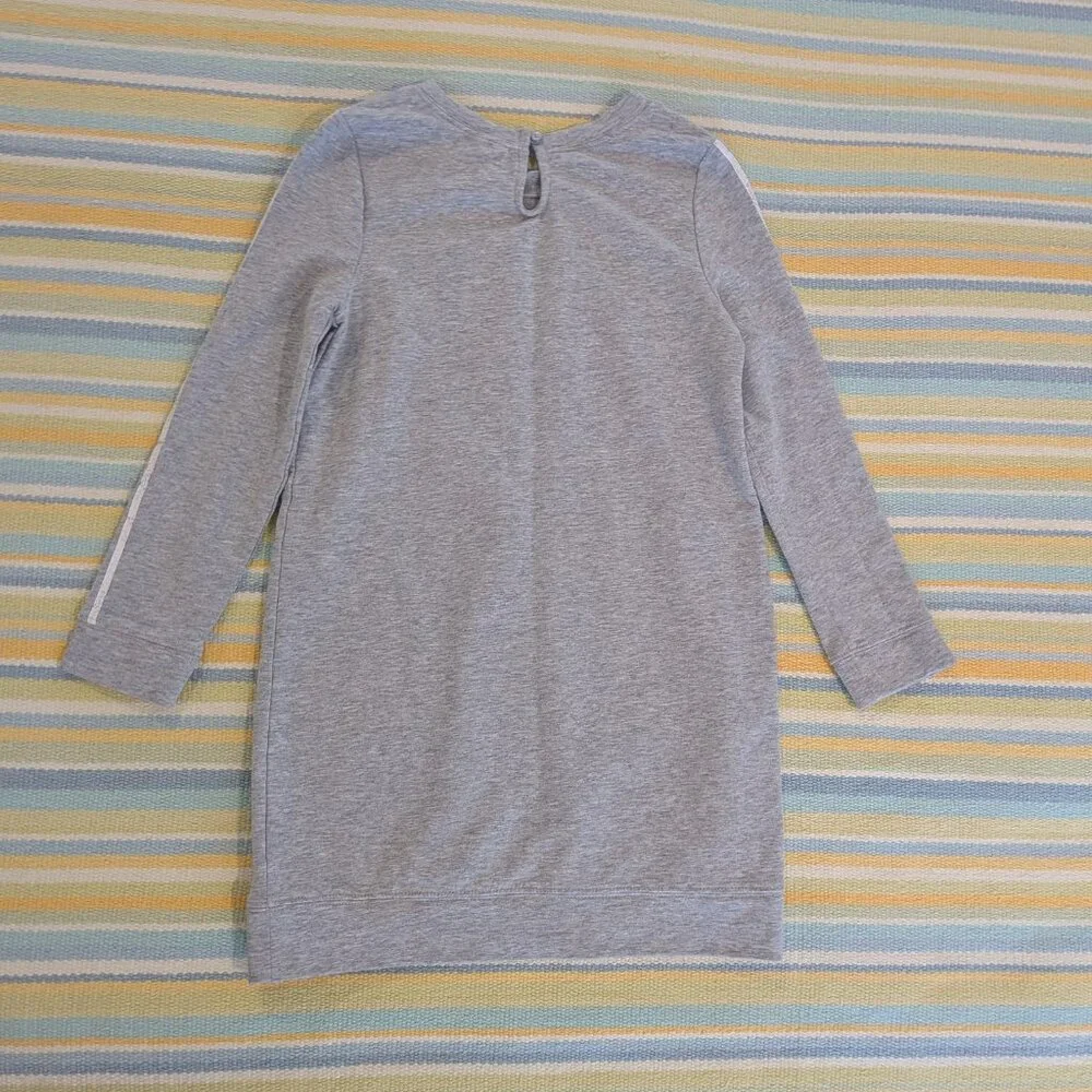 ⭐ Gymboree gray shift dress with embroidered flowers size M 7-8